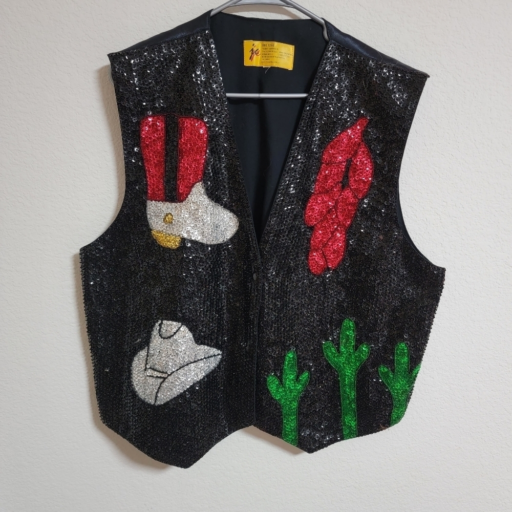 Vintage JC Handmade Sequin Vest